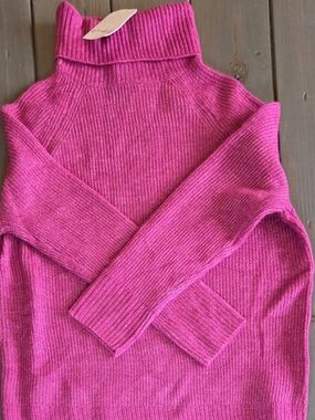 NWT Wonderly Pink Turtleneck Sweater Medium Cozy Knit